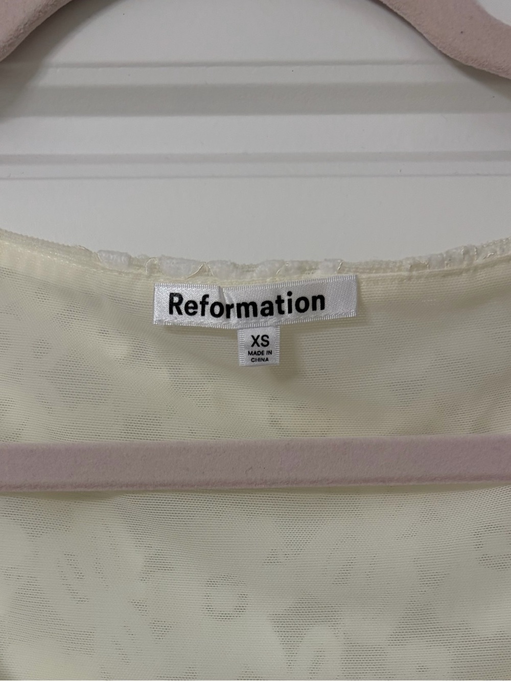 Reformation White Floral Lace Hendrix Knit Top X-Small - Picture 3 of 5